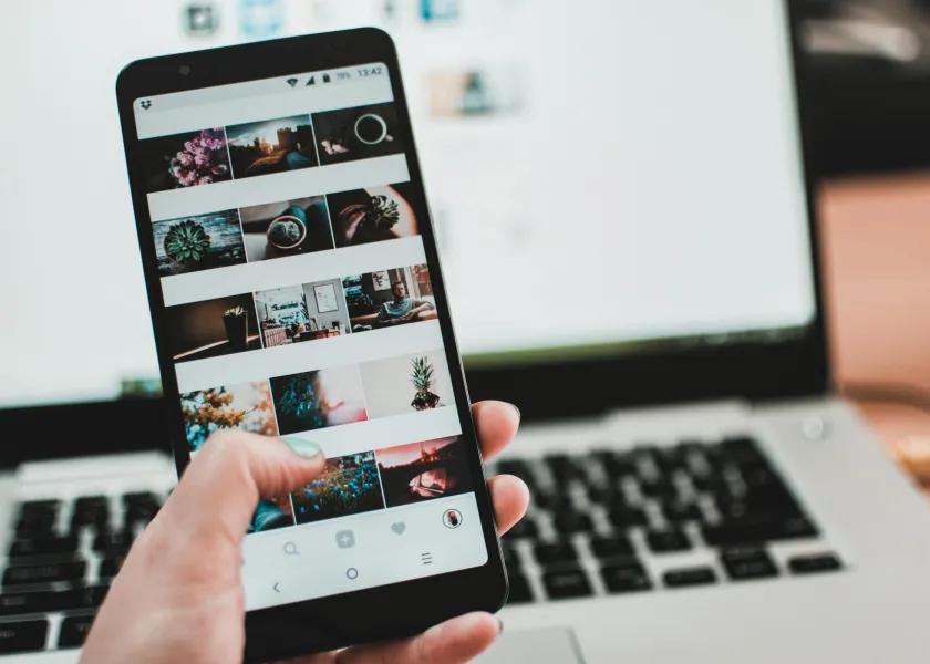 view of photos on a mobile device